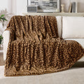 Reversible Sherpa Leopard Print Throw Blanket Soft Cozy Fluffy Plush Cheetah Print Blanket for Home Decor,50"x60",Brown - Super Soft Reversible Sherpa Flannel Blanket - Default Title