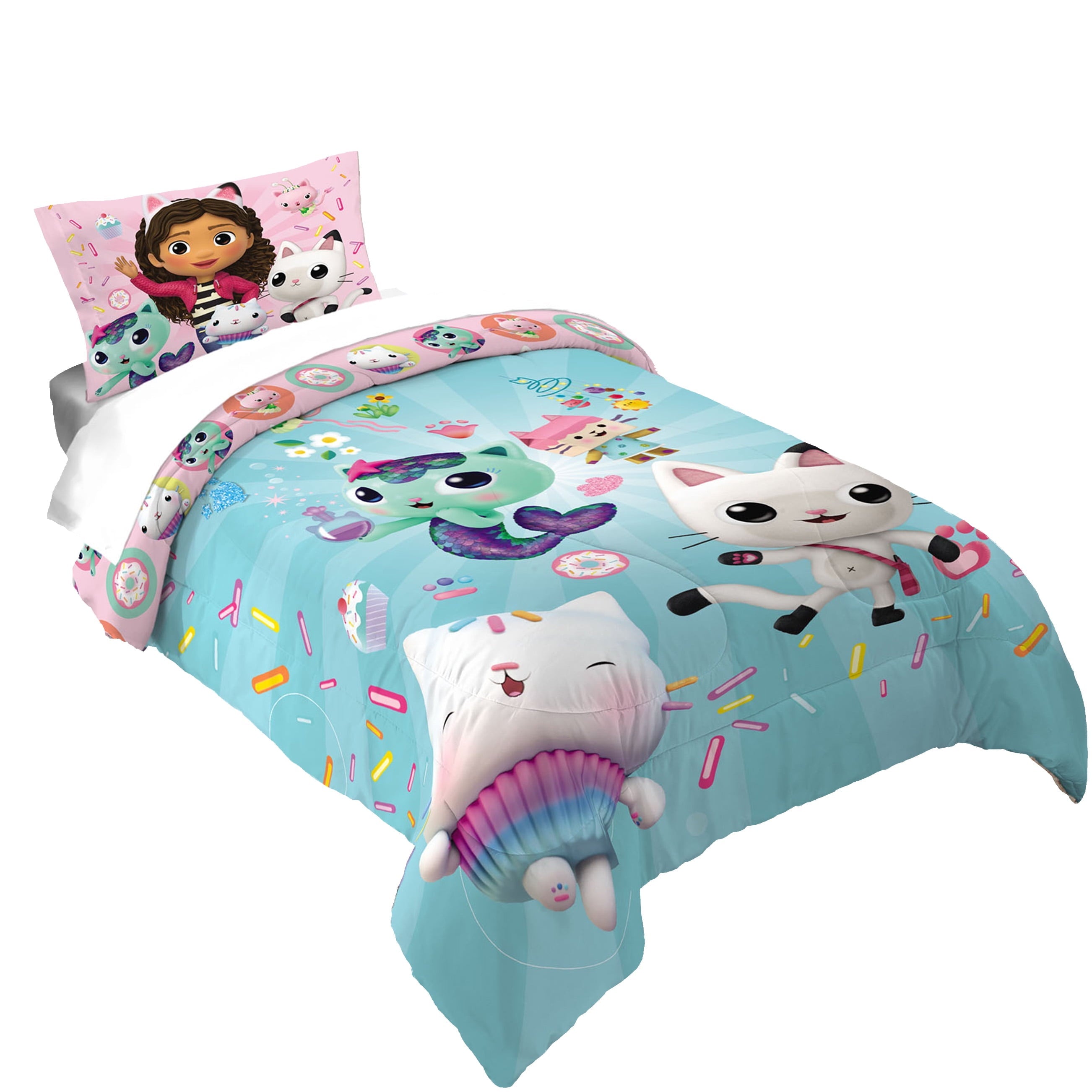 Hypoallergenic Cloud Gabby's Dollhouse Kids Comforter and Pillowcase, 2-Piece Set, Twin/Full, Reversible - Cloud-Like Soft Lightweight Bed Comforter - Default Title