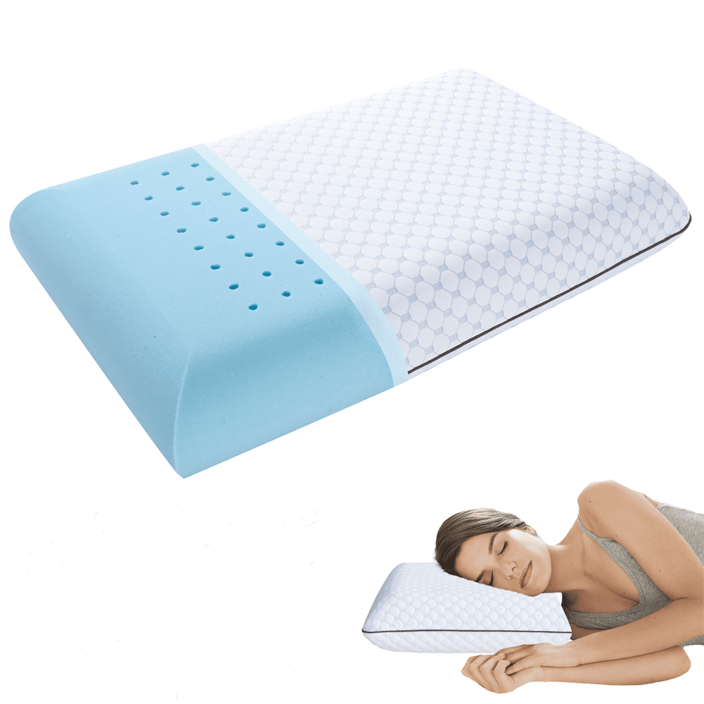 Hotel Collection Gel Memory Foam Pillow, Queen Size Bed Pillow, Washable Cover, Cooling, Breathable Neck Pillow for Sleeping - Orthopedic Shredded Foam Bed Pillow Set - Default Title