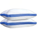 Orthopedic Support Gusseted Quilted King Size Bed Pillows Set of 2, Blue Bed Pillows for Side Sleepers and Back Sleepers - Hotel Quality Plush Sleeping Pillows - Default Title