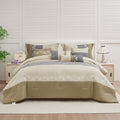 Heavyweight Warmth 7 Piece Embroidery Design Bed-in-a-Bag, Taupe Queen Size Ultra Soft Comforter Set for Adults - Hypoallergenic Ultra-Fluffy Quilt for Winter - Default Title