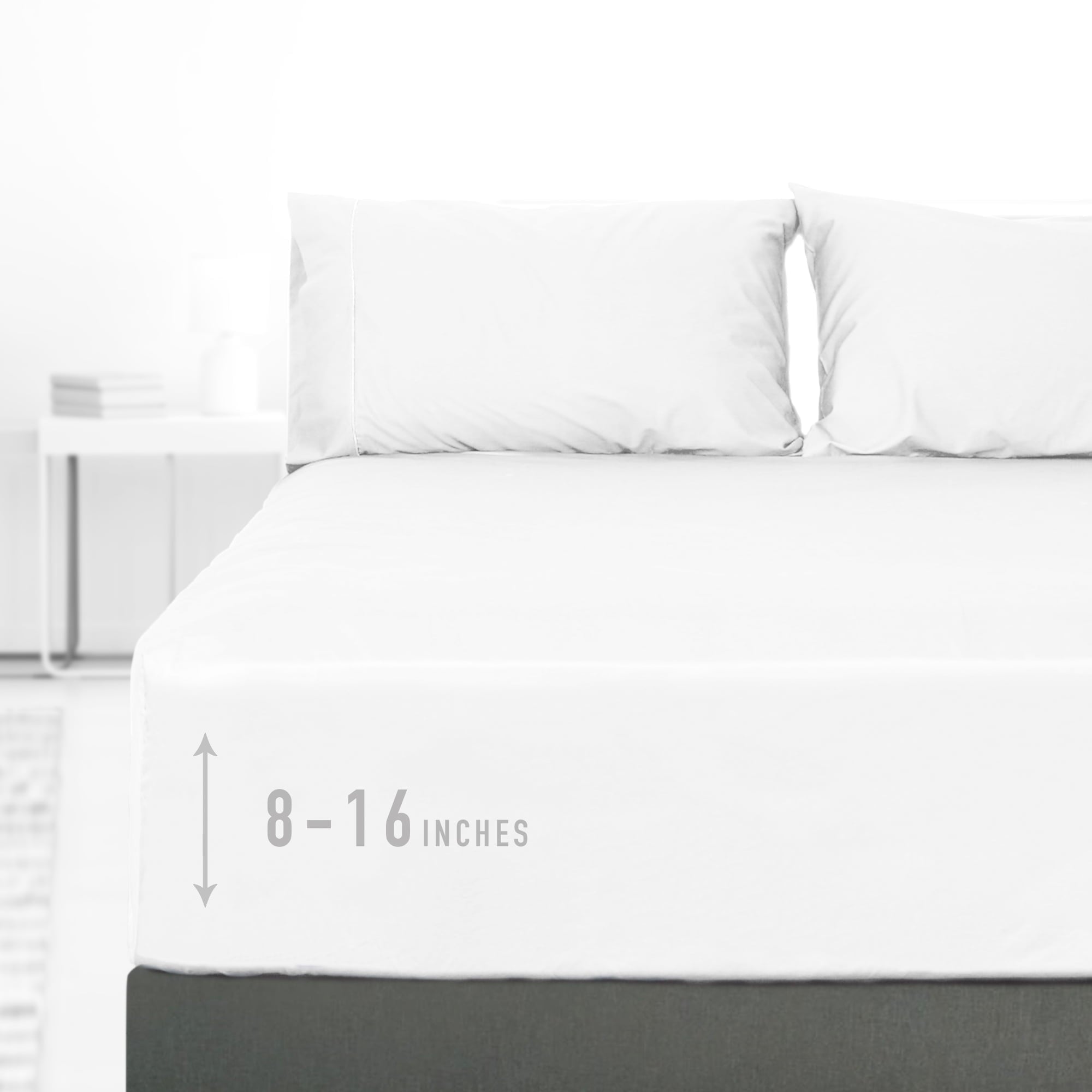 Premium Egyptian Cotton 100% Cotton Queen Size Fitted Sheet Only, 300 Thread Count White Fitted Bed Sheet with 22” Extra Deep Pocket, Soft & ... - Breathable Egyptian Cotton Flat & Fitted Sheets - Default Title