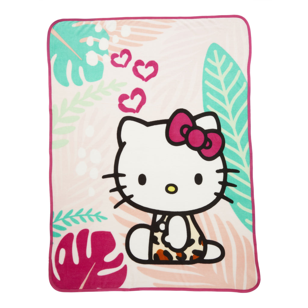 Decorative Knitted Kids Pink White Print Fleece Throw Blanket, 46 x 60 - Super Soft Reversible Sherpa Flannel Blanket - Default Title