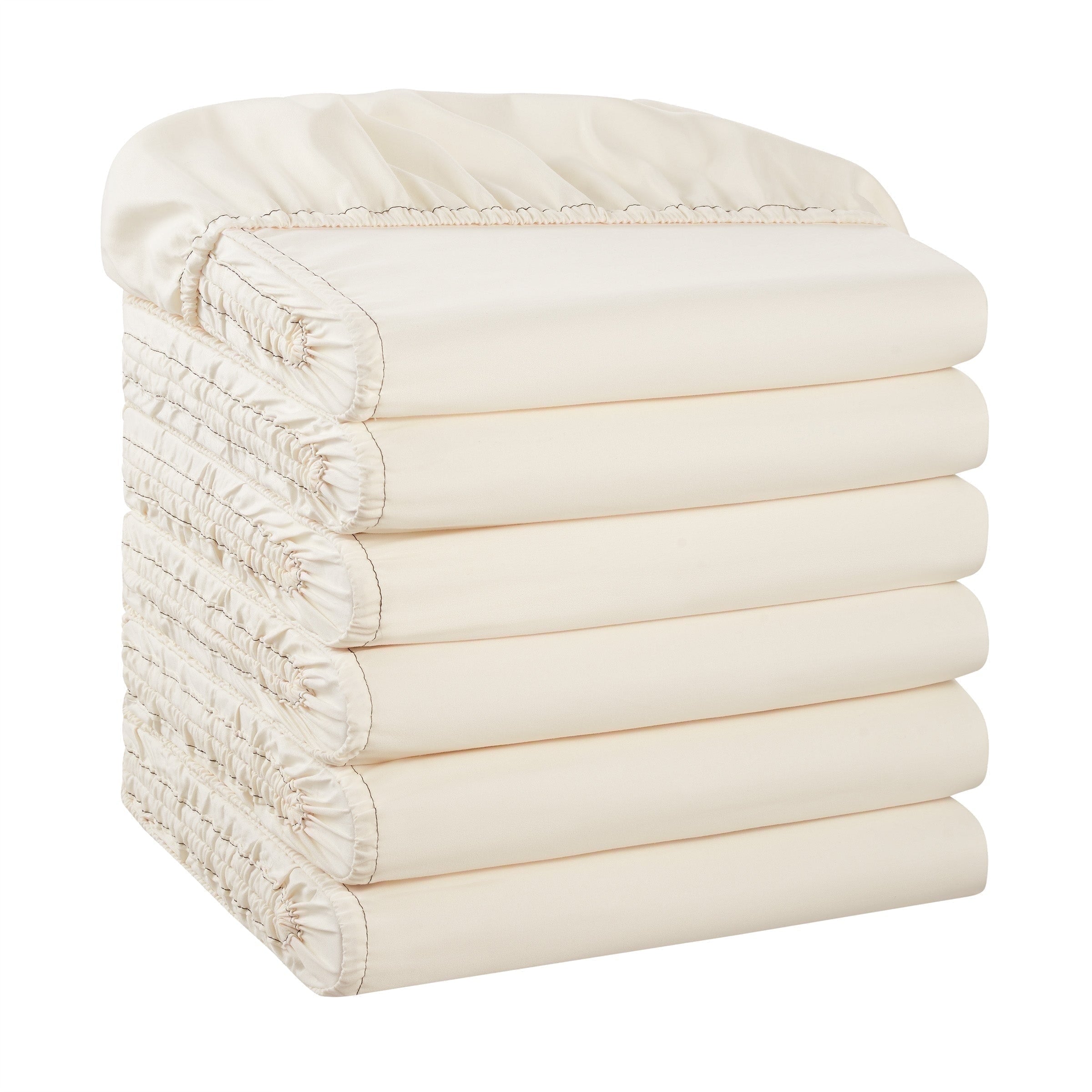 Ultra-Soft Brushed Microfiber Fitted Sheets - Bedding Essentials - Full - (6 Pack) Ivory - Cooling Hotel Quality Bedding Sheets and Pillowcases - Default Title