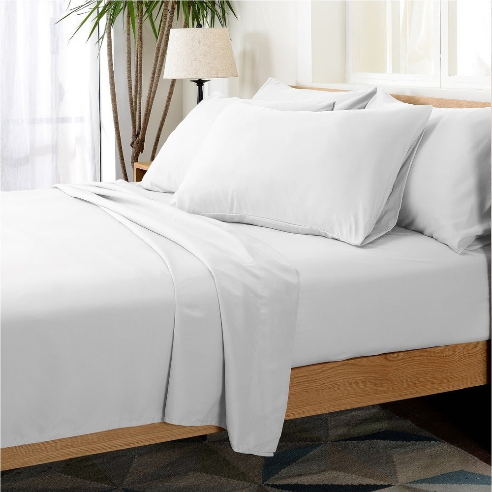 Ultra-Soft Hotel Collection Rayon derived - 6 Piece, Queen, White - Cooling Hotel Quality Bedding Sheets and Pillowcases - Default Title
