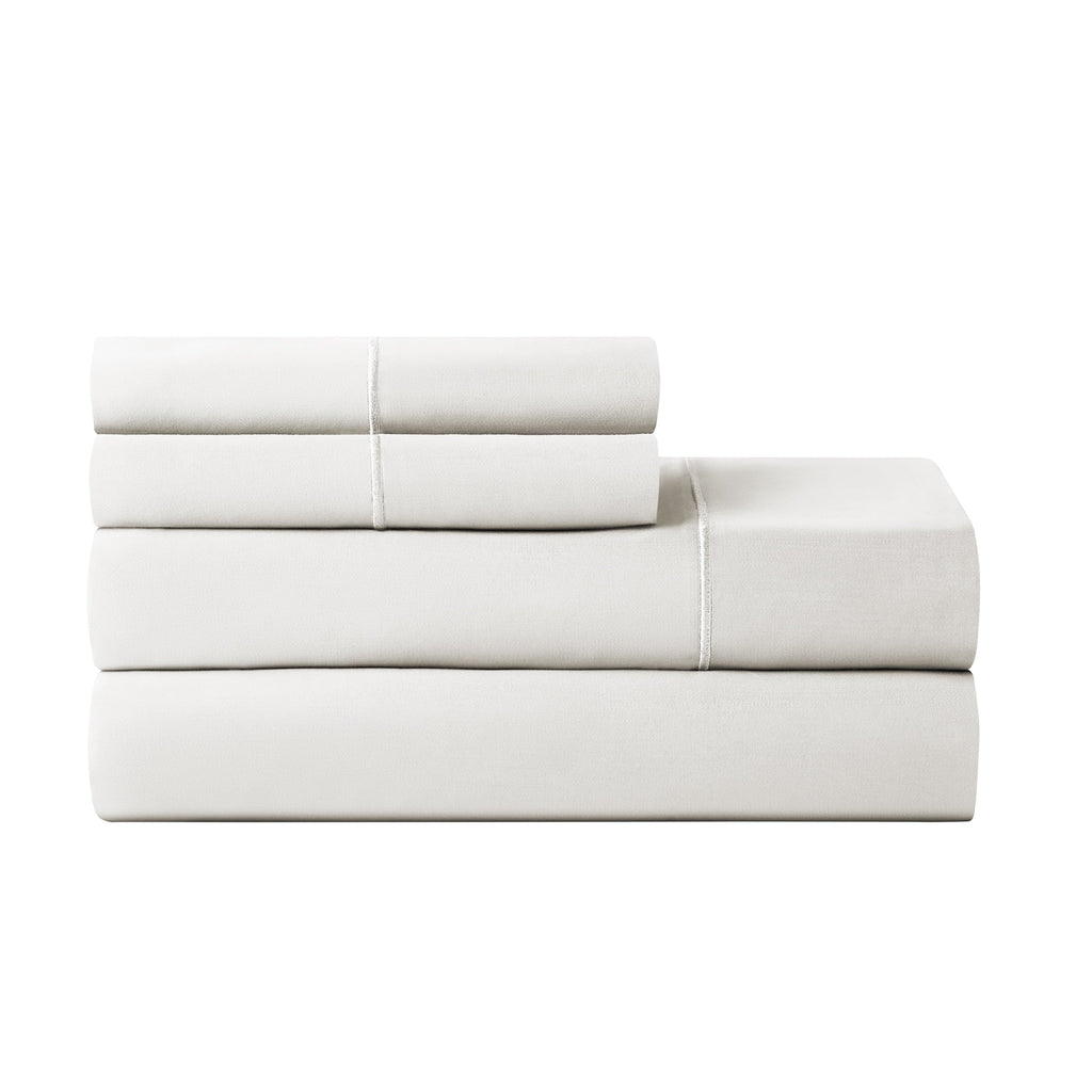 Breathable Luxury 4-Piece 600 Thread Count White Egyptian Cotton Adult Bed Sheet Set, King - Deep Pocket - Breathable Egyptian Cotton Flat & Fitted Sheets - Default Title
