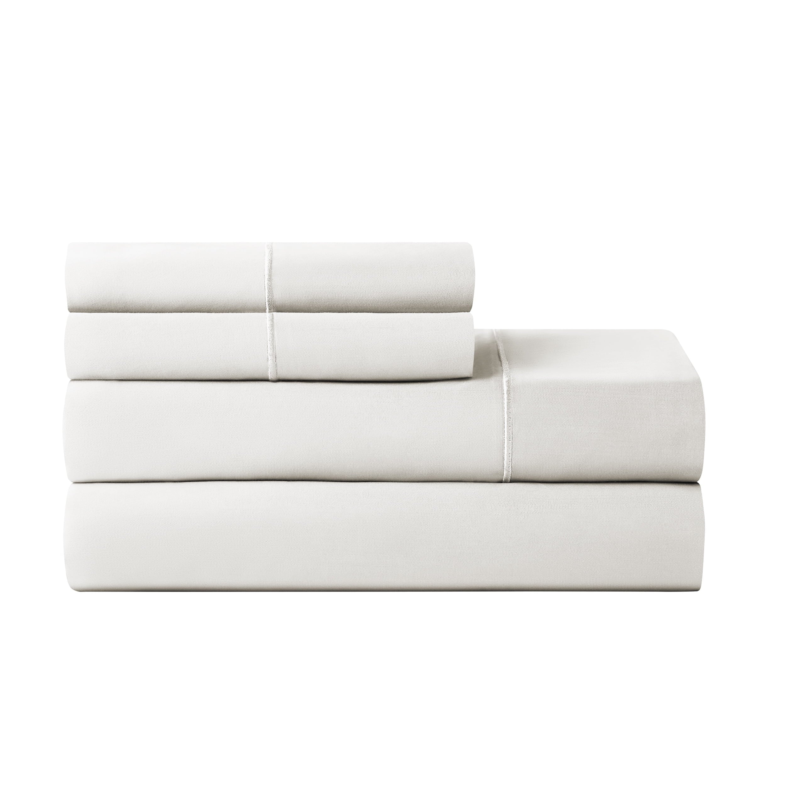 Breathable Luxury 4-Piece 600 Thread Count White Egyptian Cotton Adult Bed Sheet Set, King - Deep Pocket - Breathable Egyptian Cotton Flat & Fitted Sheets - Default Title