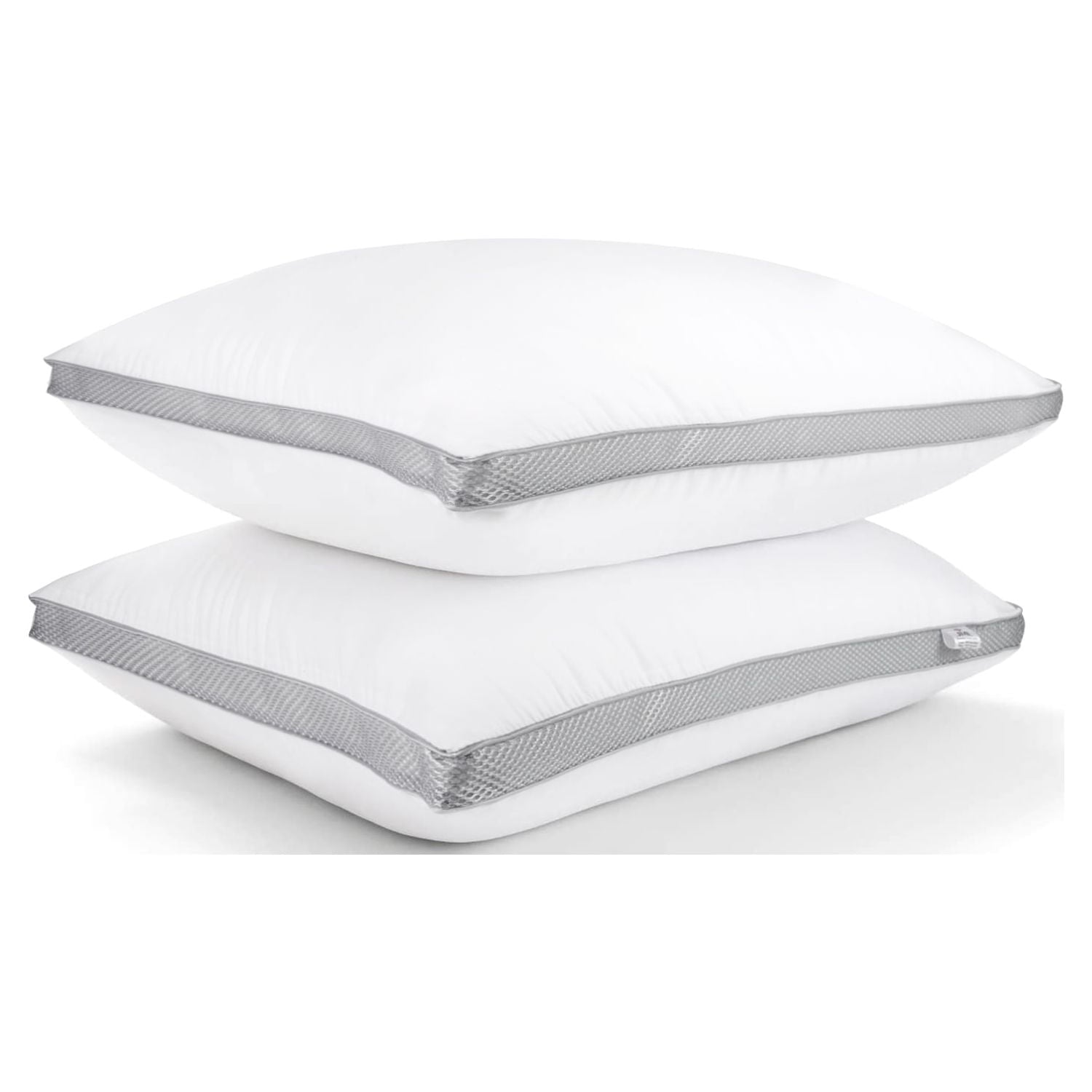 Ergonomic Memory Foam 2 Pack Cotton Down Alternative Pillows,Queen Size Bed Pillows Gusseted Hypoallergenic - Decorative Throw Pillow Cushion for Sofa & Bed - Default Title