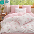 Heavyweight Warmth Pink Tulip Queen Comforter Set, 3-Piece Pink Flowers Reversible Soft Bedding Set or Adults All Season - Hypoallergenic Ultra-Fluffy Quilt for Winter - Default Title