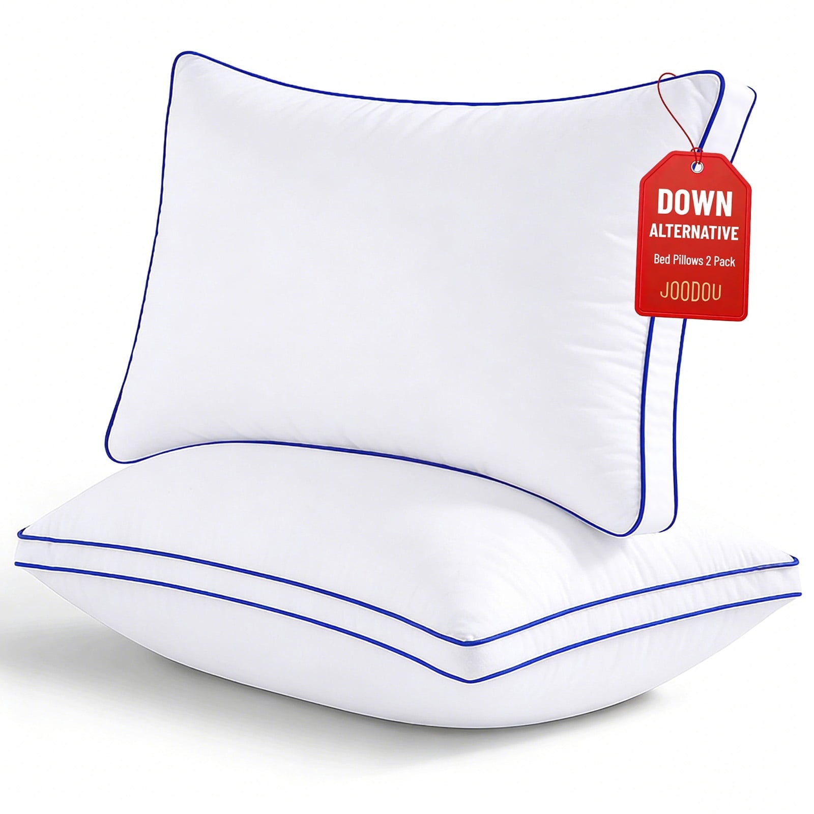 Orthopedic Support Pillows Queen Size Set of 2 Bed Pillows 2 Pack Down Alternative Hotel Pillows for Side Sleepers and Back Sleepers Gus... - Decorative Throw Pillow Cushion for Sofa & Bed - Default Title