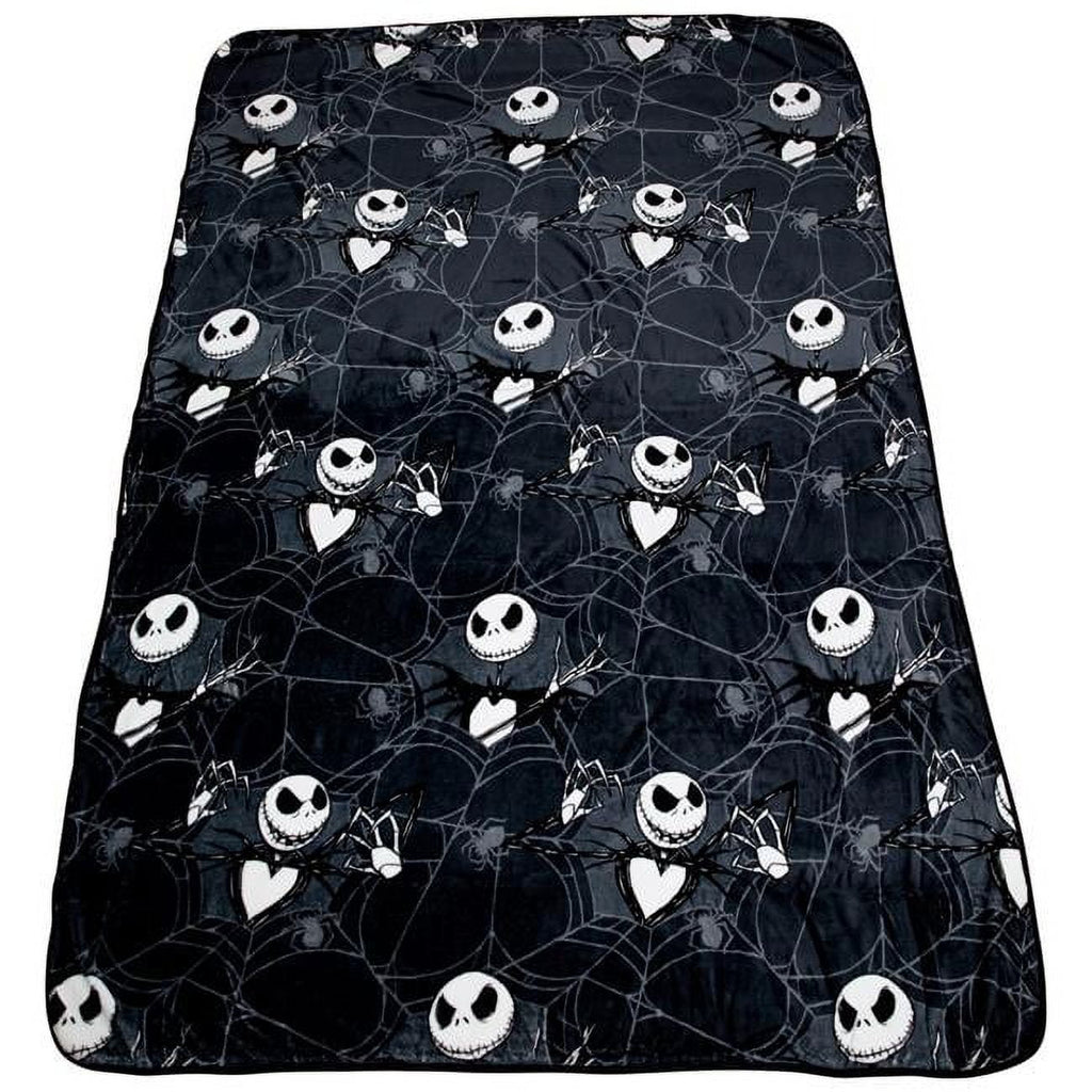 Lightweight Warm Nightmare Before Christmas Jack Skellington 62x90 Plush Throw Blanket, 100% Polyester - Super Soft Reversible Sherpa Flannel Blanket - Default Title
