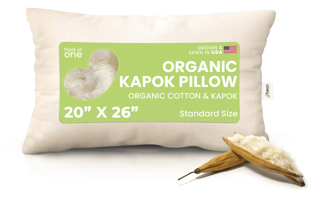 Hotel Collection Kapok 20x26" Standard Bed Pillow – Organic Cotton Fabric Soft Sleeping Pillow - Made in USA - Hotel Quality Plush Sleeping Pillows - Default Title