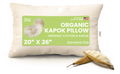 Hotel Collection Kapok 20x26" Standard Bed Pillow – Organic Cotton Fabric Soft Sleeping Pillow - Made in USA - Hotel Quality Plush Sleeping Pillows - Default Title