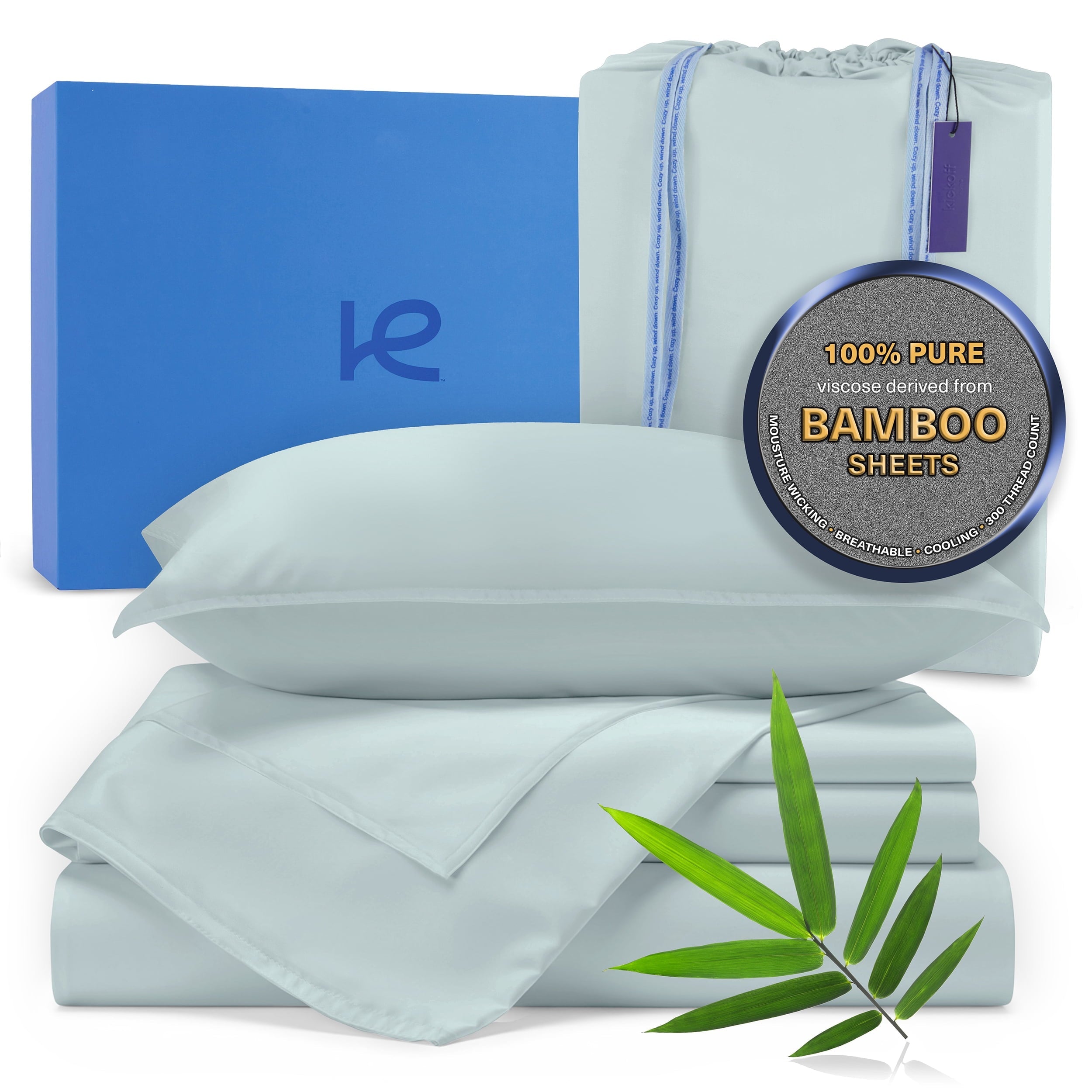 Wrinkle-Resistant Kickoff Viscose Bamboo Sheets Twin Size 3-pc 100% Organic Bamboo Viscose Bed Cooling Sheets Twin Size Set Cool Beddin... - Cooling Hotel Quality Bedding Sheets and Pillowcases - Default Title