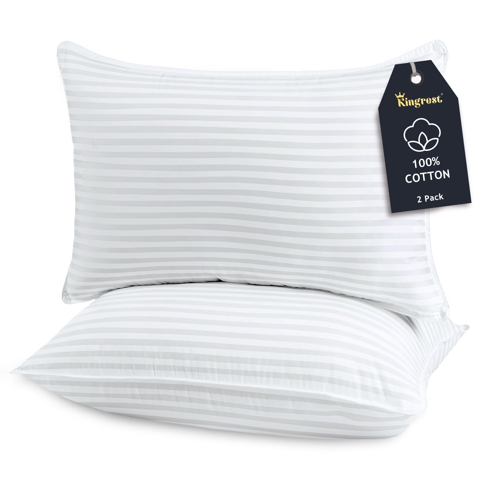 Fluffy Shredded 100% Cotton Kids Size Bed Pillows Set of 2 - Premium Down Alternative Cooling Pillows for Side, Back, and Stomach Sle... - Orthopedic Shredded Foam Bed Pillow Set - Default Title