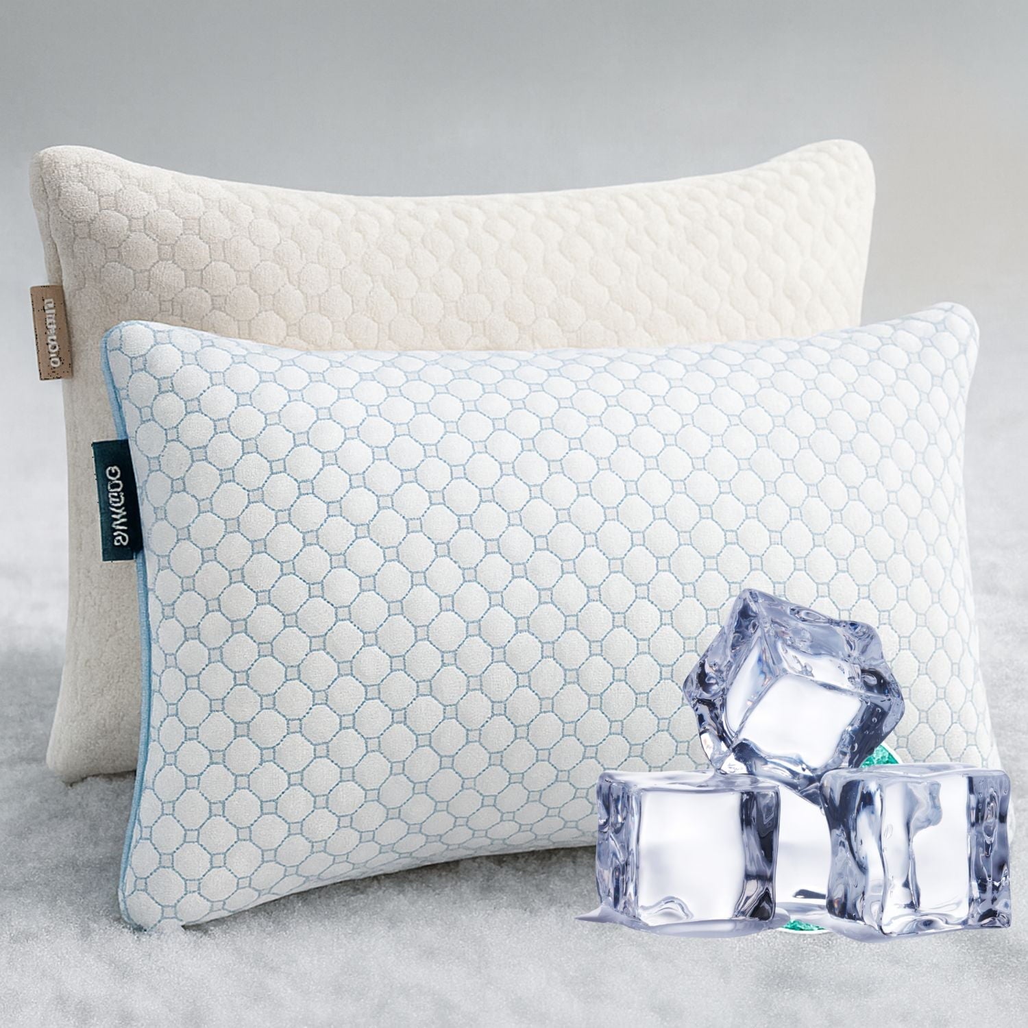 Hotel Collection Cooling Pillows for Bed, Memory Foam Bed Pillow, Queen Pillows 20” X 28”, 2 Pack - Orthopedic Shredded Foam Bed Pillow Set - Default Title