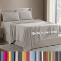 Ultra-Soft Extra Deep Pocket Full Sheets Set, 4 Piece, Fits 18"-24" Mattress, Breathable & Extra Soft Bed Sheets, Linen - Breathable Egyptian Cotton Flat & Fitted Sheets - Default Title
