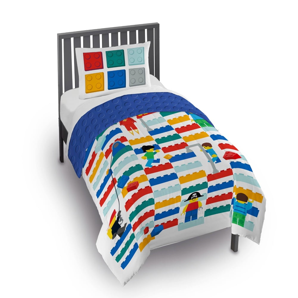Fluffy Down Alternative Kids 2 Piece Multicolor Reversible Comforter and Pillowcase Bedding Set, Twin/Full - Hypoallergenic Ultra-Fluffy Quilt for Winter - Default Title