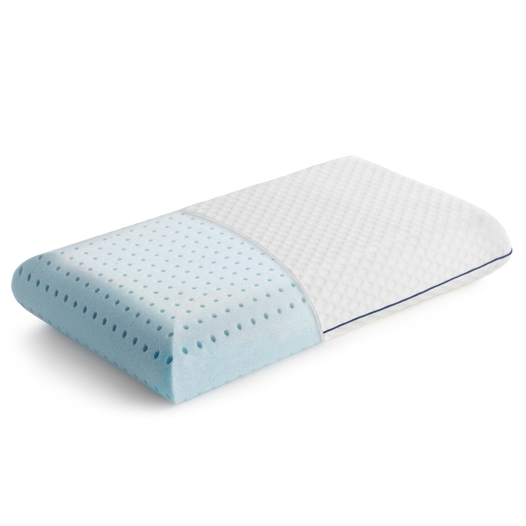 Fluffy Shredded Medium Feel Standard Size Ventilated Gel Memory Foam Bed Pillow with Washable Cover and Temperature Regulating Infusion - Decorative Throw Pillow Cushion for Sofa & Bed - Default Title