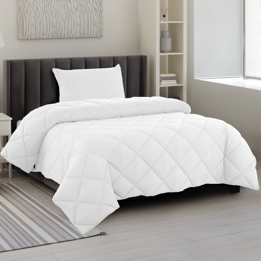 Hypoallergenic Cloud Lux Decor All-Season Comforter Sets Twin Size 2 PC, Reversible Bedding Set with Diamond Quilted Design Comforter and ... - All-Season Down Alternative Comforter Insert - Default Title