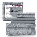 Cooling Sateen 6-Piece Bed Sheet Set, Deep Pocket Queen Sheets Up to 16 Inch, 1 Flat Sheet , 1 Fitted Sheet & 4 Pillowcases (Queen, ... - Breathable Egyptian Cotton Flat & Fitted Sheets - Default Title