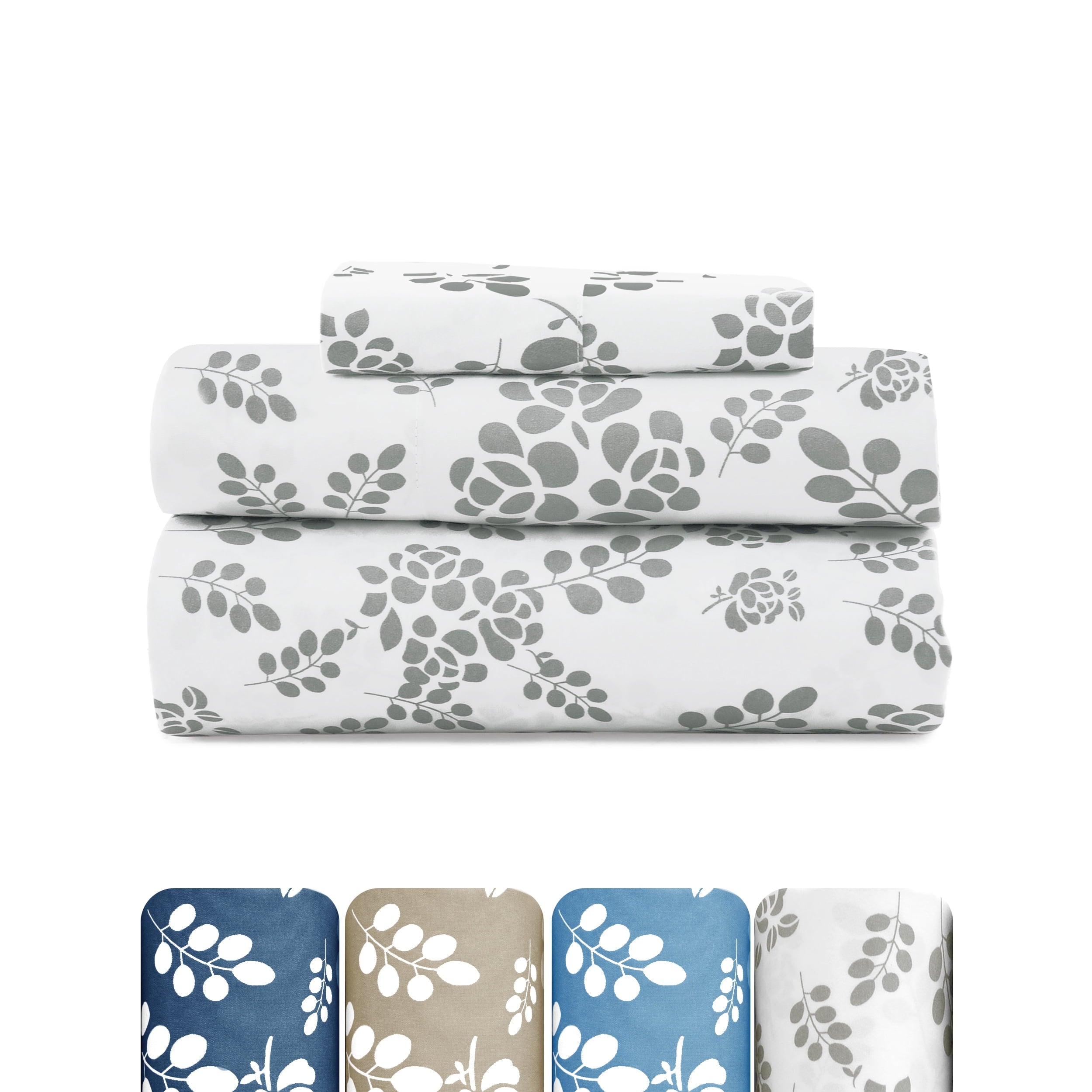 Cooling Sateen Lux Decor Twin Microfiber Bed Sheets - 3 Piece Floral Sheet Set, Soft Breathable Bedding, Wrinlkle Resistant, OEKO-TE... - Cooling Hotel Quality Bedding Sheets and Pillowcases - Default Title