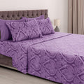 Cooling Sateen Paisley Printed Queen Bed Sheets Set, Microfiber 6 Piece Bedding Set - Purple - Cooling Hotel Quality Bedding Sheets and Pillowcases - Default Title