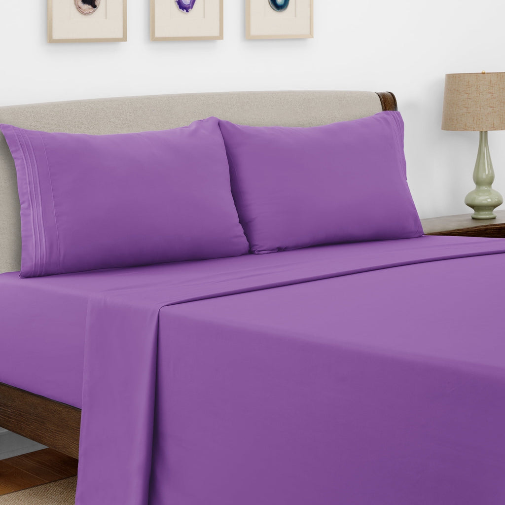 Wrinkle-Resistant Queen Size Sheets Set Brushed Microfiber High GSM, 4 Piece Sheet Set Upto 16 Inches Deep Pocket Bedding Sheets & Pillow - Luxury Bed Sheet Set with Deep Pockets - Default Title
