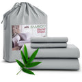 Wrinkle-Resistant Rayon - 4 Piece Cooling Bed Sheets Set, Gray - Premium Ultra-Soft Pillowcase Pair for Sleeping - Default Title