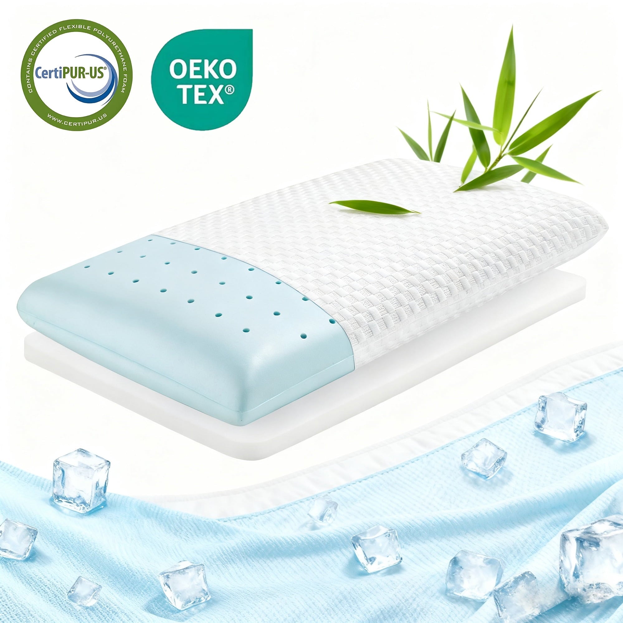 Orthopedic Support Memory Foam Pillow for Bed, Cooling Pillow with Extra Height Pad, Supportive Bed Pillow for Side, Back & Hot Sleepers... - Orthopedic Shredded Foam Bed Pillow Set - Default Title