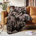 Super Soft Flannel Faux Rabbit Fur Throw Blanket- 50x60 inches, Soft Fluffy Cozy Warm Fuzzy Machine Washable, Durable Blanket for Couch ... - Luxury Knitted Decorative Throw Blanket with Fringes - Default Title