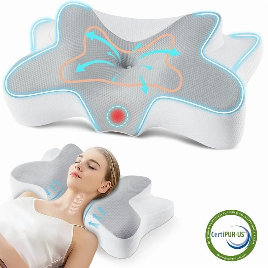 Hotel Collection Cervical Pillow for Sleeping Memory Foam Neck Pain Relief Contour Orthopedic Ergonomic Pillows for Women Side Sleeper... - Decorative Throw Pillow Cushion for Sofa & Bed - Default Title