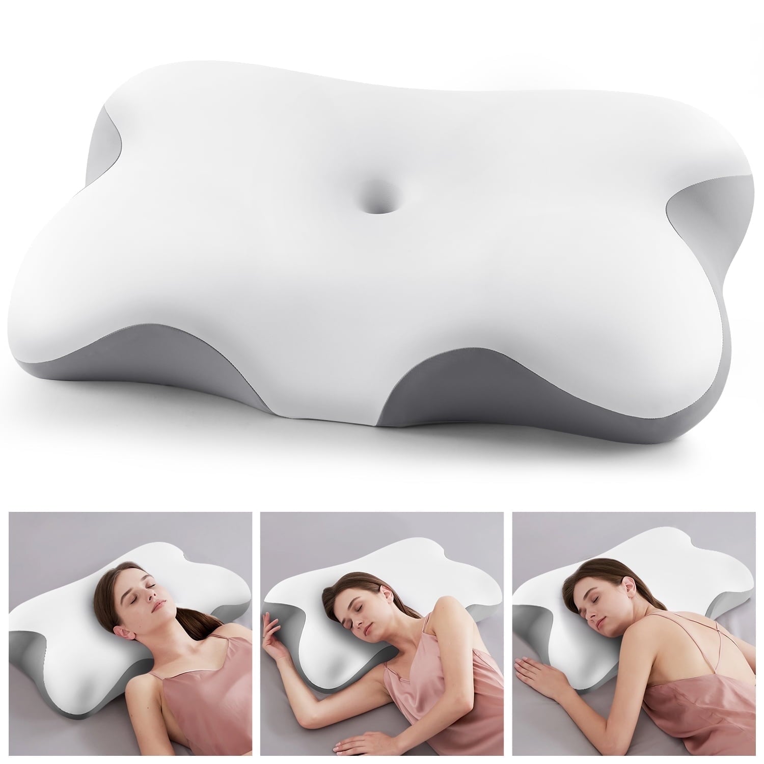 Fluffy Shredded Memory Foam Bed Pillow for Pain Relief,Ergonomic Memory Foam Pillows for Sleeping for Side Back Stomach&Sleepers with... - Hotel Quality Plush Sleeping Pillows - Default Title