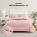 Heavyweight Warmth Full/Queen Comforter Set, Super Soft & Embroidered, 3-Piece, Pink - Cloud-Like Soft Lightweight Bed Comforter - Default Title