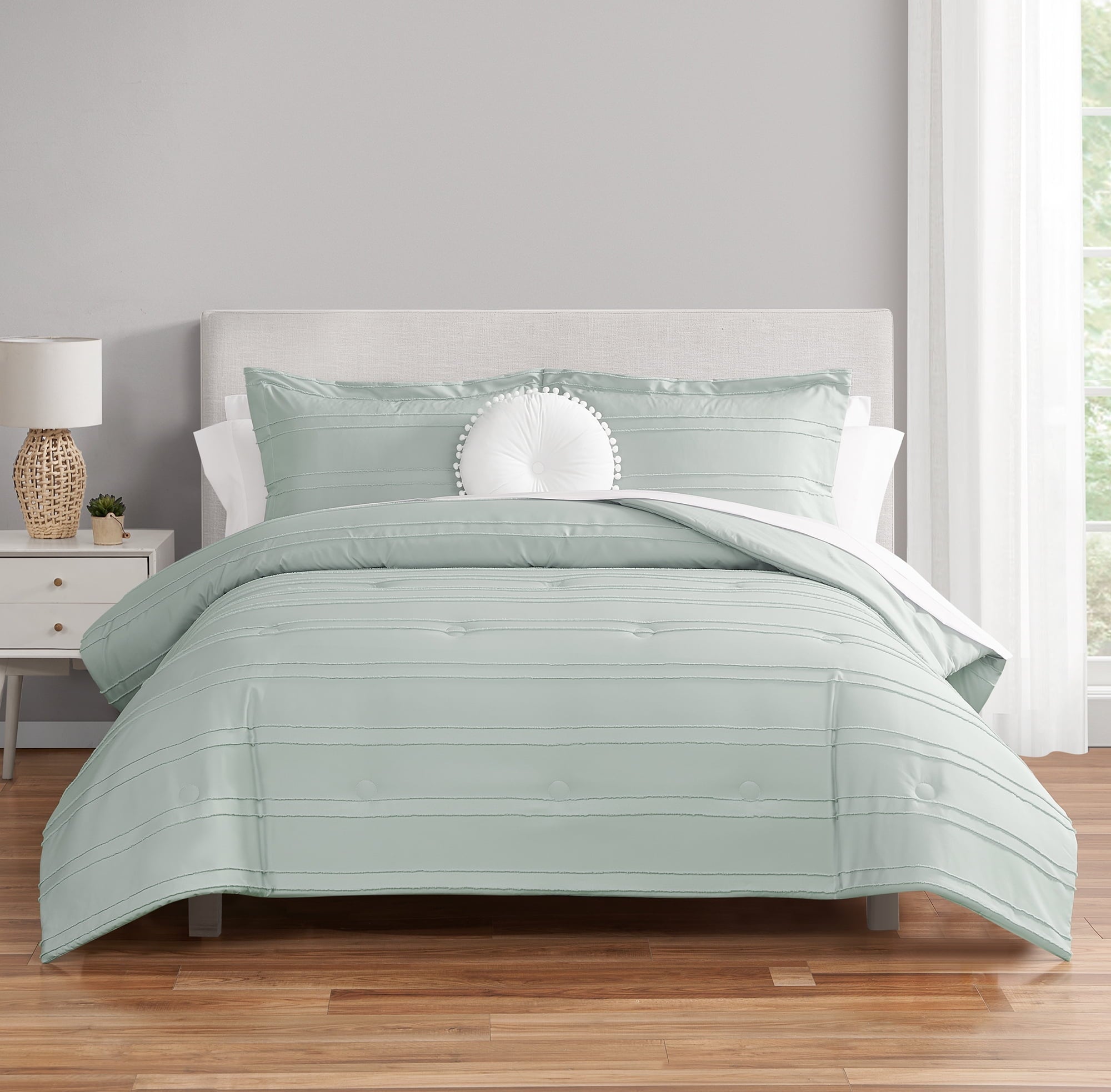 Fluffy Down Alternative Mint 10 Piece Bed in a Bag Comforter Set with Sheets, Queen - Hypoallergenic Ultra-Fluffy Quilt for Winter - Default Title