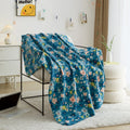 Decorative Knitted Cozy Fleece Throw Blanket Delightful Floral 50" x 60", All Ages - Super Soft Reversible Sherpa Flannel Blanket - Default Title
