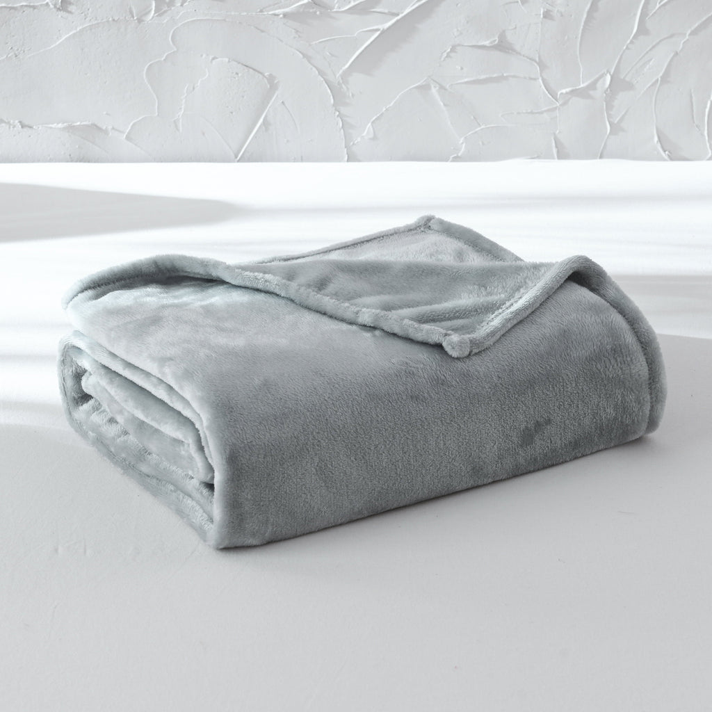 Reversible Sherpa Super Soft Plush Blanket, Gray, Twin, Adult/Teen - Luxury Knitted Decorative Throw Blanket with Fringes - Default Title