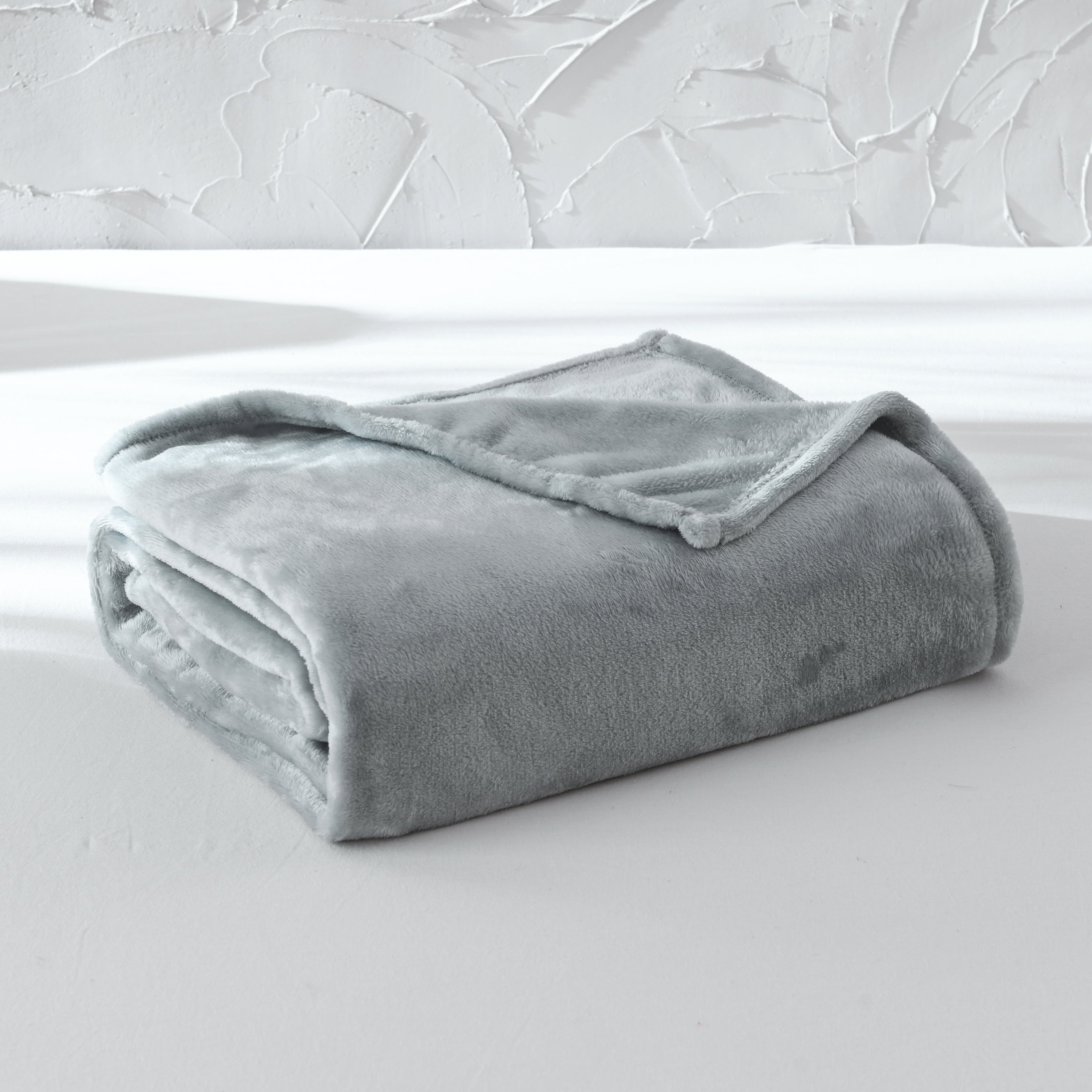 Reversible Sherpa Super Soft Plush Blanket, Gray, Twin, Adult/Teen - Luxury Knitted Decorative Throw Blanket with Fringes - Default Title