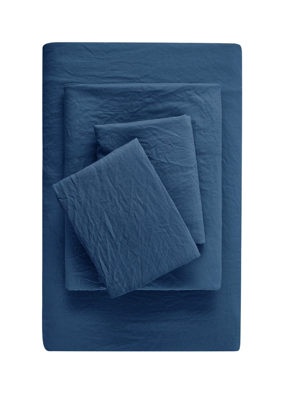 Cooling Sateen Ultra Soft Microfiber Bed Sheet Set, Twin-XL, Indigo, 3 Piece - Breathable Egyptian Cotton Flat & Fitted Sheets - Default Title