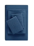 Cooling Sateen Ultra Soft Microfiber Bed Sheet Set, Twin-XL, Indigo, 3 Piece - Breathable Egyptian Cotton Flat & Fitted Sheets - Default Title