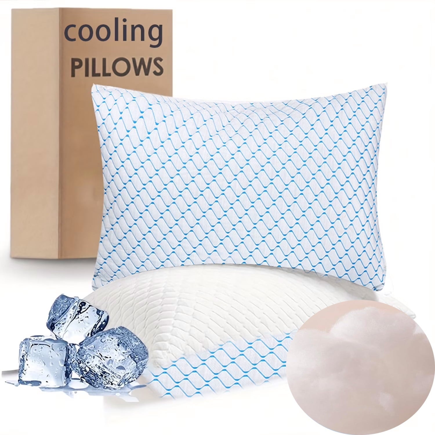 Hotel Collection Pillows for Sleeping (2-Pack), Luxury Hotel Pillows Queen Size Set of 2,Bed Pillows for Side and Back Sleeper (Queen) - Hotel Quality Plush Sleeping Pillows - Default Title