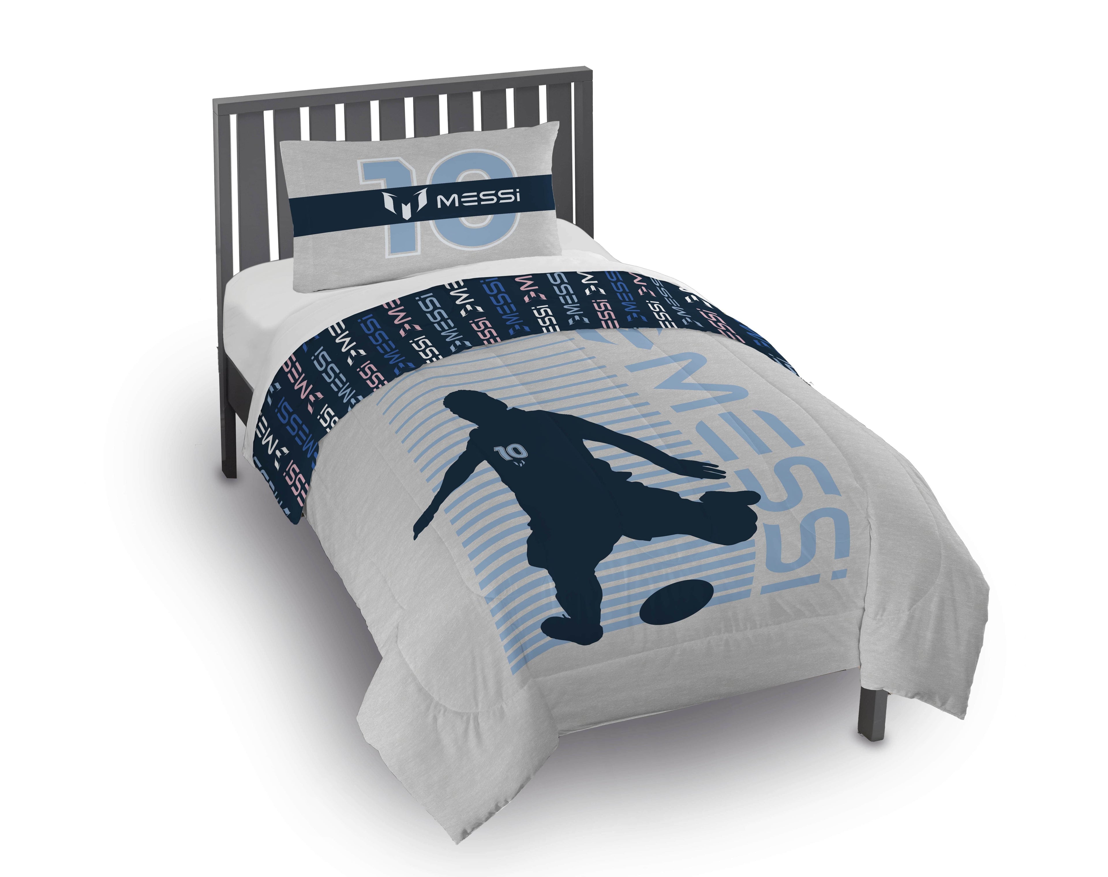 Hypoallergenic Cloud Kids 2 Piece Grey Reversible Comforter and Pillowcase Set, Twin/Full - Hypoallergenic Ultra-Fluffy Quilt for Winter - Default Title