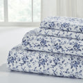 Ultra-Soft 3-Piece Brittany Printed Cotton Flannel Adult Bed Sheet Set, Twin - Breathable Egyptian Cotton Flat & Fitted Sheets - Default Title