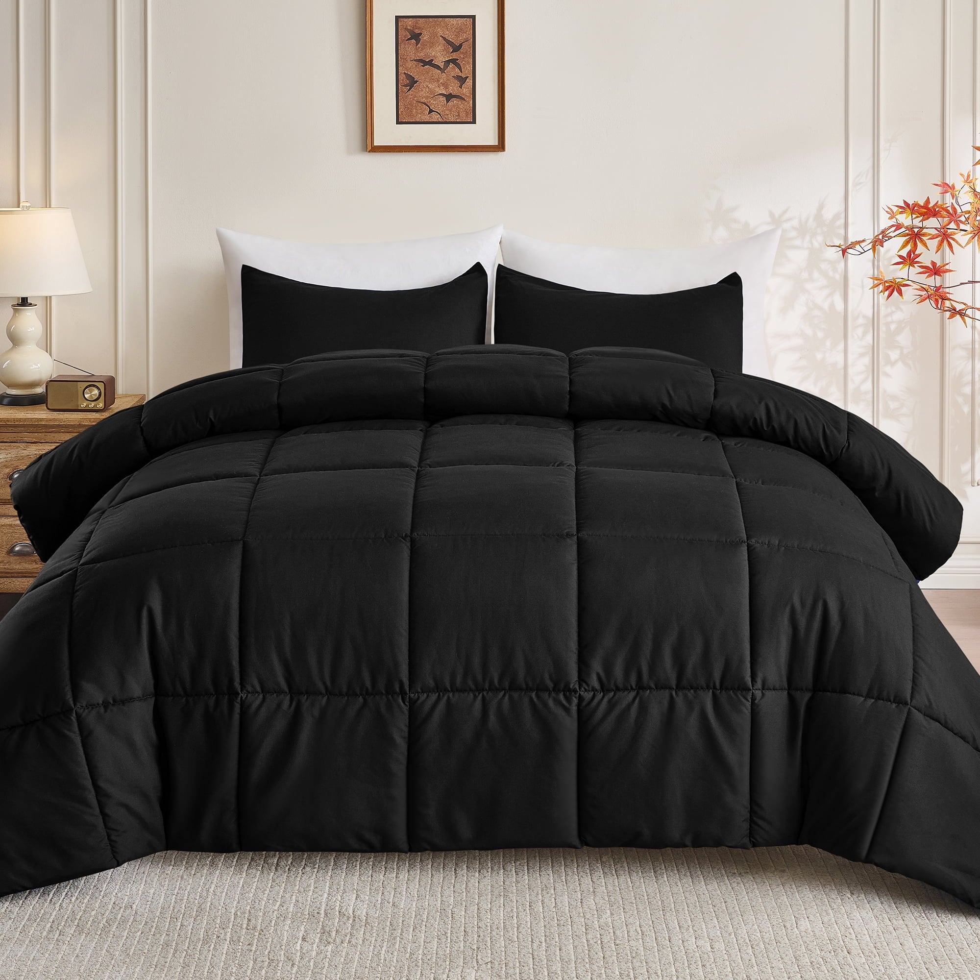 All-Season Queen Size Comforter Sets, 3 Piece Soft Quilted Bedding Sets, All-Season Down Alternative Comforter with 2 Pillow Sha... - Luxurious Quilted Duvet Cover Set - Default Title