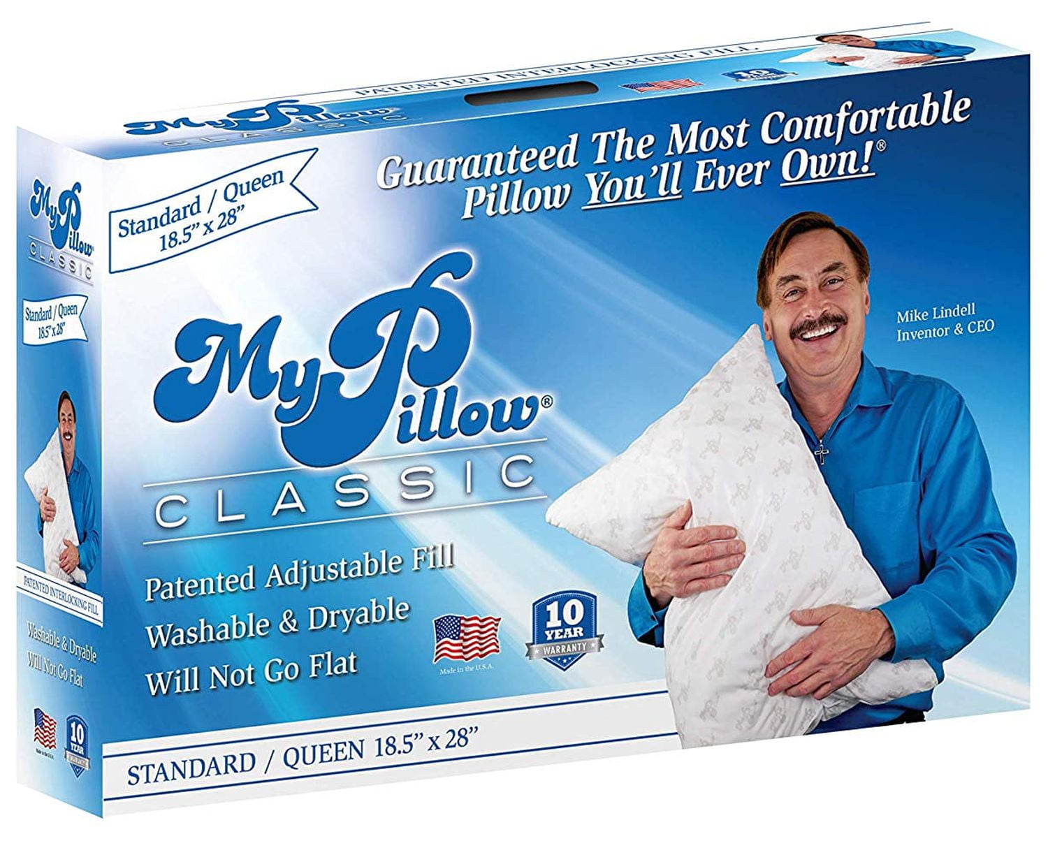 Orthopedic Support Foam Queen Size Bed Deep Sleep Pillow, White Medium Fill - Hotel Quality Plush Sleeping Pillows - Default Title