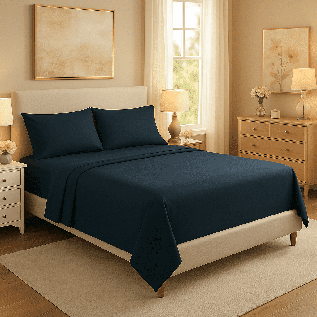 Ultra-Soft 3-Piece Twin Sheet Set, Ultra-Soft 800 Thread Count Microfiber, Deep Pocket, Twin, Blue Indigo - Cooling Hotel Quality Bedding Sheets and Pillowcases - Default Title