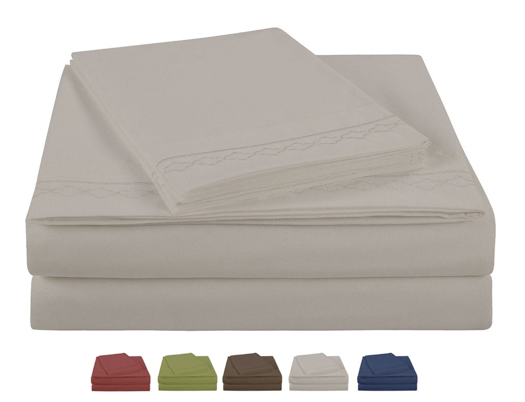 Premium Egyptian Cotton Luxury Silver Gray Microfiber bed Sheet Sets, 4-pieces, Twin size - Cooling Hotel Quality Bedding Sheets and Pillowcases - Default Title