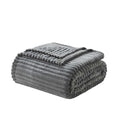 Decorative Knitted Cut Plush Fleece Blanket, Soft Lightweight Fuzzy Luxury Throw Size Bed Blankets for Bed, Throw, Gray - Luxury Knitted Decorative Throw Blanket with Fringes - Default Title