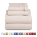 Cooling Sateen King Sheet Sets, 1800 Series Deep Pocket 4 Piece, Luxury Soft Microfiber Bed Sheet Sets, BEIGE CREAM - Breathable Egyptian Cotton Flat & Fitted Sheets - Default Title