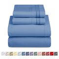 Breathable Luxury Split King Sheet Sets, Deep Pocket 5 Piece, Luxury Soft Microfiber Bed Sheet Sets, BLUE HEAVEN - Breathable Egyptian Cotton Flat & Fitted Sheets - Default Title